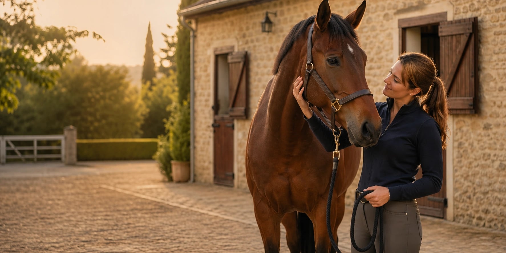 Propriétaire avec son cheval